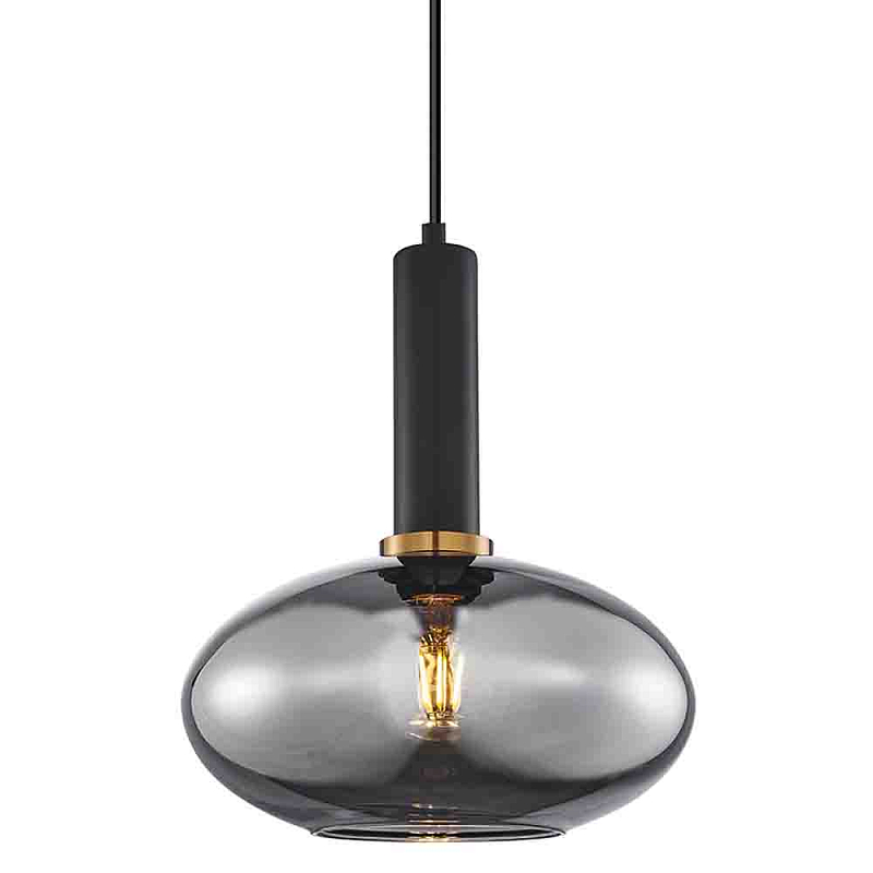 Подвесной светильник с овальным стеклянным плафоном Ferm Living Дымчатый (Smoke) Черный Латунь Янтарный Подвесной светильник с овальным стеклянным плафоном Ferm Living Дымчатый (Smoke) Черный Латунь Янтарный в Твери | Loft Concept
