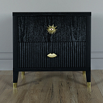 Тумба прикроватная с двумя ящиками Elsa Dreams Black варинант исполнения - 4 | Loft Concept в Твери