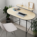 Стол письменный овальной формы с полкой LOUB WORKING TABLE BLACK OAK варинант исполнения - 5 | Loft Concept в Твери