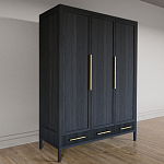 Большой Шкаф Primo Черный дуб с 3 дверьми и 3 выдвижными ящиками варинант исполнения - 4 | Loft Concept в Твери