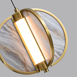 Подвесной светильник с круглым плафоном из искусственного алебастра в бронзовой оправе Marbella варинант исполнения - 5 | Loft Concept в Твери