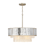 Люстра круглая с подвесками из текстурированного стекла молочного цвета Hinkley варинант исполнения - 2 | Loft Concept в Твери