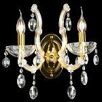 Бра с двумя лампами и крупными хрустальными подвесками на золотом основании Crystal lamps варинант исполнения - 2 | Loft Concept в Твери