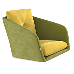Стул с мягкой обивкой из велюра и подъемно-поворотным механизмом на колесиках Mason Green and Yellow варинант исполнения - 2 | Loft Concept в Твери