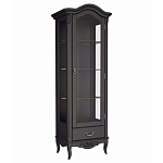 Витрина черная однодверная из массива бука с 4-мя полками и ящиком Black Provence варинант исполнения - 2 | Loft Concept в Твери