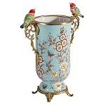 Ваза с двумя птичками из фарфора с бронзовыми элементами Garden of Eden варинант исполнения - 2 | Loft Concept в Твери