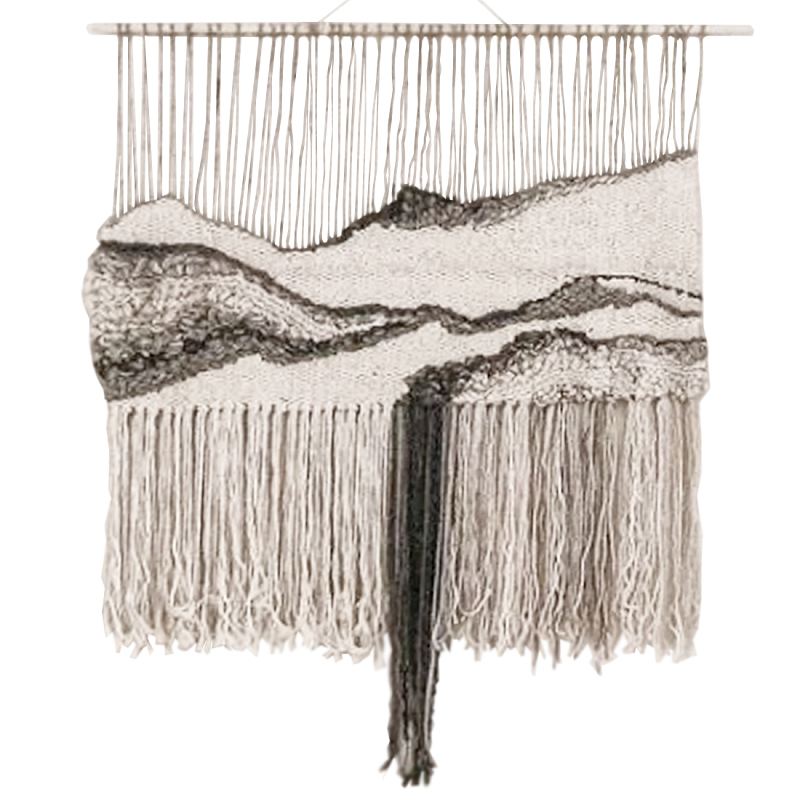 Панно Современный Гобелен ручная работа Туманное Утро Белый Бежевый в Твери | Loft Concept 