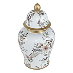 Ваза с нежным цветочным узором в пастельных тонах и крышкой с золотым акцентом Chinoiserie Ceramics варинант исполнения - 1 | Loft Concept в Твери