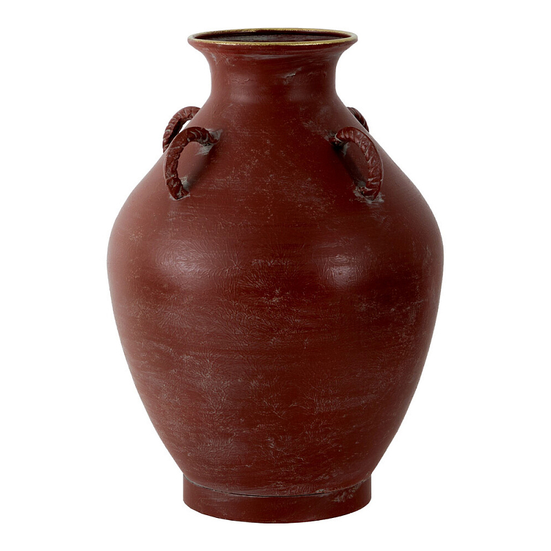 Ваза бордовая с 4-мя фактурными ручками Vase Burgundy Glaze Бордовый в Твери | Loft Concept 