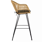 Стул барный с ротанговым плетением Half Bar Chair with Wicker с подлокотниками варинант исполнения - 3 | Loft Concept в Твери