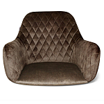 Стул с мягкой коричневой обивкой из велюра и подъемно-поворотным механизмом на черных колесиках Harper Brown варинант исполнения - 2 | Loft Concept в Твери