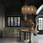 Люстра круглая подвесная с металлическими дугами и длинными цепочками 80 см Atlantis Chain варинант исполнения - 9 | Loft Concept в Твери