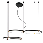 Люстра подвесная светодиодная с 4-мя кольцами черный металл Ring Horizontal варинант исполнения - 2 | Loft Concept в Твери