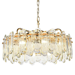 Люстра подвесная круглая с хрустальными овальными подвесками Harmonica варинант исполнения - 1 | Loft Concept в Твери