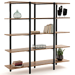 Стеллаж из массива дуба и стали Robson Rack Industrisal Metal Rust варинант исполнения - 2 | Loft Concept в Твери