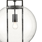 Подвесной светильник в форме шара из прозрачного стекла на линейном черном каркасе  Glass Ball with Seeds варинант исполнения - 1 | Loft Concept в Твери