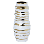 Ваза белая с рельефной поверхностью и золотыми полосами Vase Beehive варинант исполнения - 2 | Loft Concept в Твери
