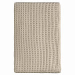 Плед из шерсти бежевого цвета с бахромой Waffle Comfort варинант исполнения - 1 | Loft Concept в Твери