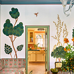 Обои с вышивкой ручной работы Mughal Trees Original colourway on linen варинант исполнения - 7 | Loft Concept в Твери