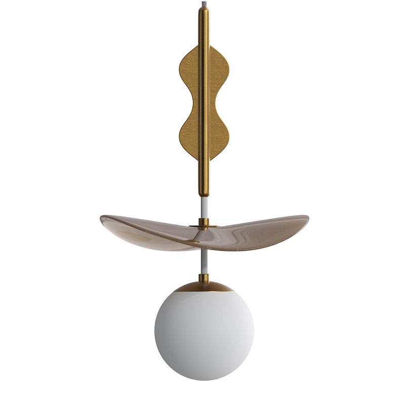 Подвес Bloomy 2 Бежевый Белый Латунь в Твери | Loft Concept 