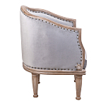 Кресло низкое с мягкой обивкой из велюра на 4-х деревянных ножках Emile Armchair grey варинант исполнения - 2 | Loft Concept в Твери