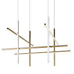 Люстра с 8-ю пересекающимися цилиндрическими плафонами на тонких тросах Trumpet tube варинант исполнения - 1 | Loft Concept в Твери