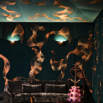 Обои с вышивкой ручной работы Plume Original colourway on velvet варинант исполнения - 2 | Loft Concept в Твери