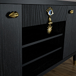 Комод-буфет Elsa Dreams Black с открытыми полками   варинант исполнения - 4 | Loft Concept в Твери