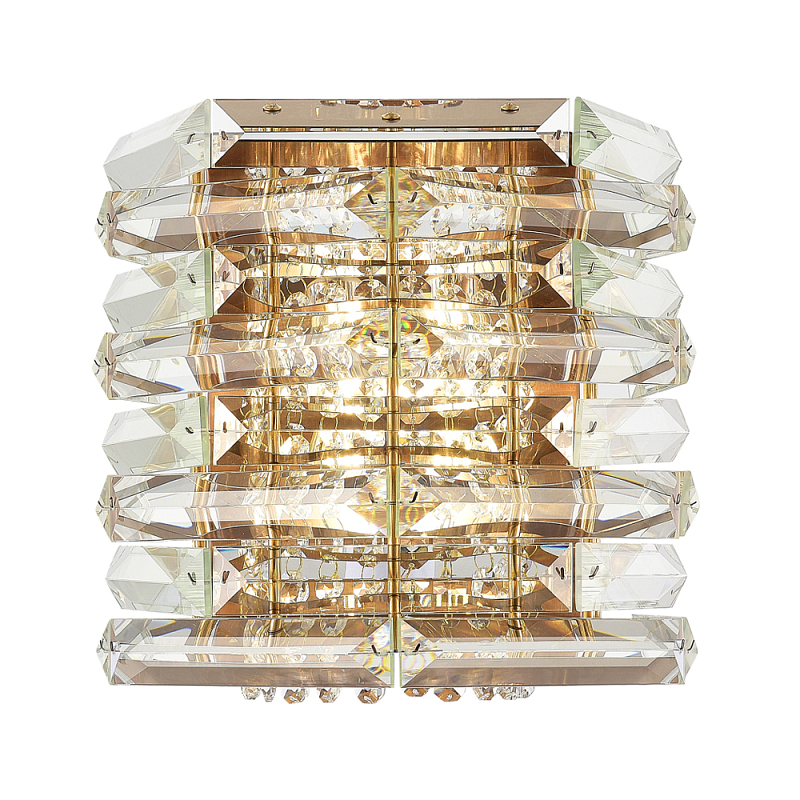 Бра в классическом хрустальном обрамлении Light Garland Прозрачное Стекло Медь Никель в Твери | Loft Concept 