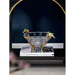 Чаша из прозрачного стекла на бронзовых ножках с фигурками попугаев Eden Garden варинант исполнения - 2 | Loft Concept в Твери