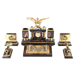 Настольный письменный набор из яшмы и долерита с декором Двуглавый орел Manager Organizer варинант исполнения - 1 | Loft Concept в Твери