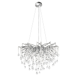 Люстра подвесная с прозрачными стеклянными подвесками в форме капель Диаметр 60 см Droplet Chandelier варинант исполнения - 10 | Loft Concept в Твери