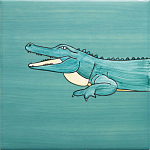 Плитка с узором Крокодил байдарочник варинант исполнения - 3 | Loft Concept в Твери