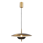 Подвесной светильник с золотым металлическим плафоном округлой формы и декоративным элементом из чёрного мрамора Midnight Grace  варинант исполнения - 1 | Loft Concept в Твери