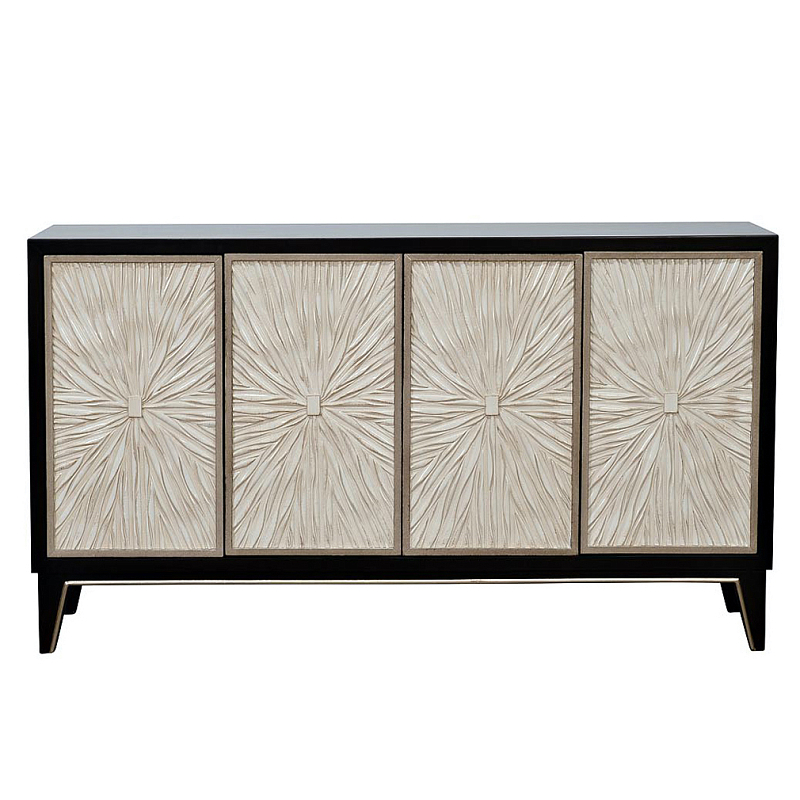 Комод в стиле Арт-деко Aster Pattern Commode Черный Бежевый Комод в стиле Арт-деко Aster Pattern Commode Черный Бежевый в Твери | Loft Concept