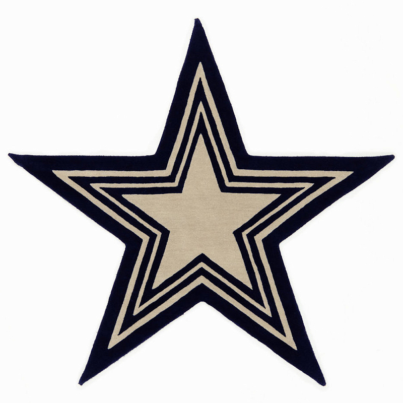 Дизайнерский ковер в виде звезды Poltronova Tappeto Stellina Navy Blue Grey Rug Темно-синий Бежево-серый Дизайнерский ковер в виде звезды Poltronova Tappeto Stellina Navy Blue Grey Rug Темно-синий Бежево-серый в Твери | Loft Concept