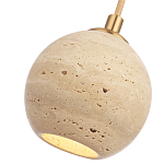 Подвесной светильник с шарообразным плафоном из травертина Shaw Marble Lighting варинант исполнения - 3 | Loft Concept в Твери