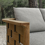 Дизайнерский уличный диван из массива дерева с плетеной спинкой PALINFRASCA Sofa варинант исполнения - 9 | Loft Concept в Твери