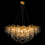 Люстра подвесная с прозрачными стеклянными подвесками в форме капель Диаметр 100 см Droplet Chandelier варинант исполнения - 3 | Loft Concept в Твери