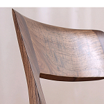 Стул деревянный с мягким сиденьем из черной натуральной кожи Moon Walnut Furniture варинант исполнения - 6 | Loft Concept в Твери