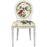 Стул светло-серый из натурального бука с изображением птиц и цветов Blooming Birds Red  варинант исполнения - 1 | Loft Concept в Твери