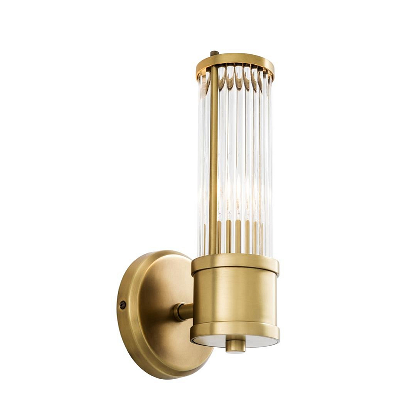 Бра Wall Lamp Claridges Single Brass Латунь Античная полированная Прозрачное Стекло Бра Wall Lamp Claridges Single Brass Латунь Античная полированная Прозрачное Стекло в Твери | Loft Concept