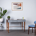 Стол письменный из массива бука с 2-мя ящиками серый Wenge Light варинант исполнения - 5 | Loft Concept в Твери