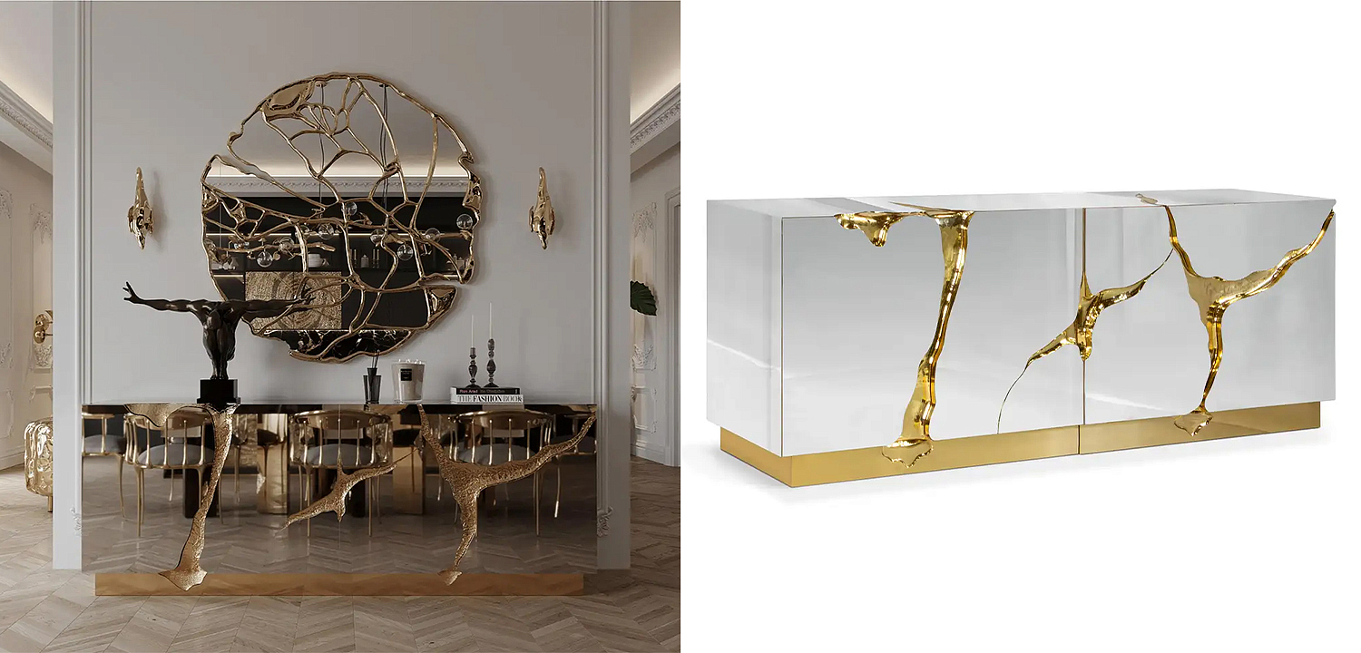 Буфет Modern Contemporary Lapiaz Sideboard Boca do Lobo Mirror Буфет Modern Contemporary Lapiaz Sideboard Boca do Lobo Mirror - Loft-Concept в Твери