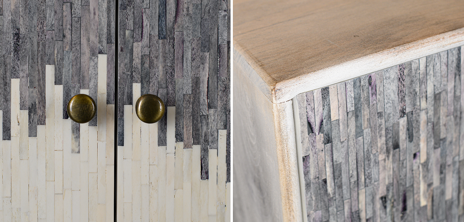 Комод с инкрустацией Grey White Bone Inlay Комод с инкрустацией Grey White Bone Inlay - Loft-Concept в Твери