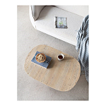 Столик кофейный кремового цвета с овальной столешницей и круглым основанием Cream Dalmen Table варинант исполнения - 5 | Loft Concept в Твери