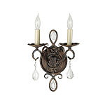 Бра с 2-мя лампами в виде свеч с подвесками и состаренным эффектом Feiss варинант исполнения - 1 | Loft Concept в Твери