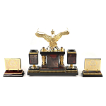 Настольный письменный набор из яшмы и долерита с декором Двуглавый орел Manager Organizer варинант исполнения - 3 | Loft Concept в Твери