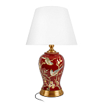 Настольная лампа бордовая с изображением птиц Slip Away варинант исполнения - 1 | Loft Concept в Твери