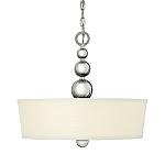 Люстра подвесная с белым тканевым цилиндрическим абажуром и декоративными шарами Hinkley варинант исполнения - 1 | Loft Concept в Твери